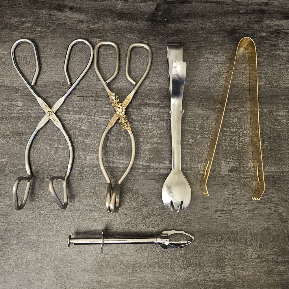 Collection Of Vintage Serving Tongs